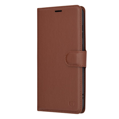 Husa de protectie Techsuit Leather Folio compatibila cu Samsung Galaxy S23 Plus, acoperire spate, maro
