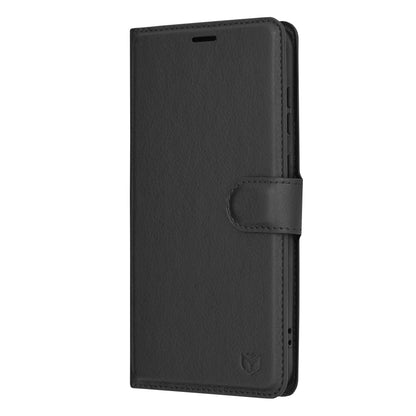 Husa de protectie Techsuit Leather Folio compatibila cu Samsung Galaxy S23 Plus, acoperire spate, negru