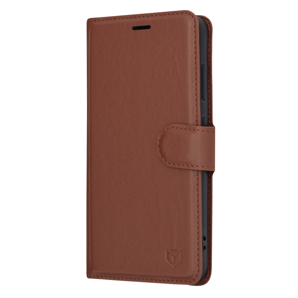 Husa de protectie Techsuit Leather Folio compatibila cu Samsung Galaxy S24, acoperire spate, maro