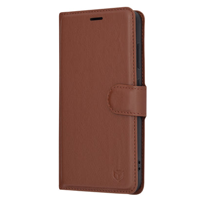 Husa de protectie Techsuit Leather Folio compatibila cu Samsung Galaxy S24, acoperire spate, maro