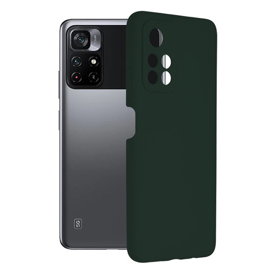 Husa de protectie Techsuit Soft Edge Silicone compatibila cu Xiaomi Poco M4 Pro 5G, acoperire spate, verde inchis