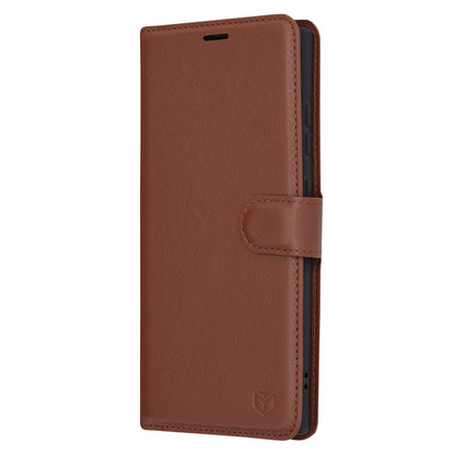 Husa de protectie Techsuit Leather Folio compatibila cu Samsung Galaxy S24 Ultra, acoperire spate, maro