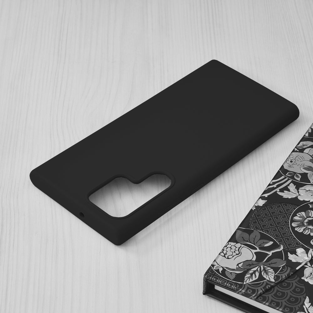 Husa de protectie Techsuit Soft Edge Silicone compatibila cu Samsung Galaxy S22 Ultra, acoperire spate, negru
