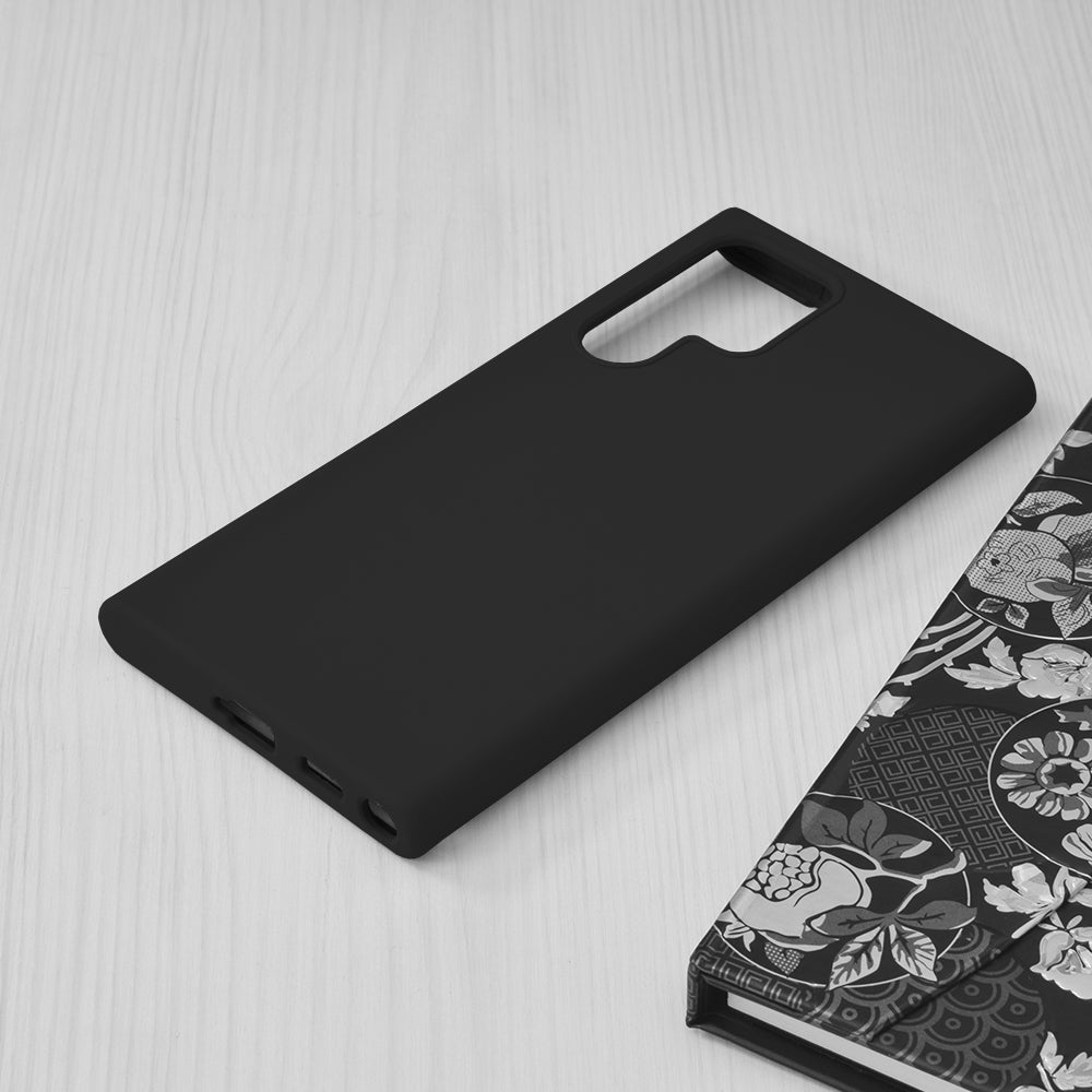 Husa de protectie Techsuit Soft Edge Silicone compatibila cu Samsung Galaxy S22 Ultra, acoperire spate, negru