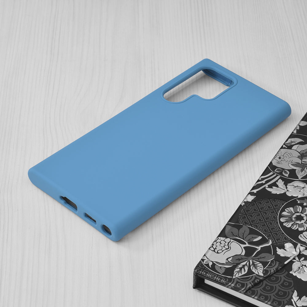 Husa de protectie Techsuit Soft Edge Silicone compatibila cu Samsung Galaxy S22 Ultra, acoperire spate, albastru deschis