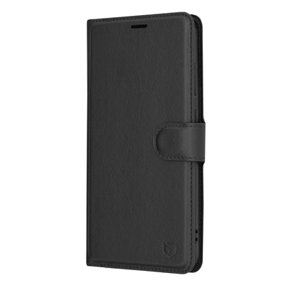 Husa de protectie Techsuit Leather Folio compatibila cu Samsung Galaxy S24 Plus, acoperire spate, negru