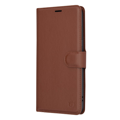 Husa de protectie Techsuit Leather Folio compatibila cu Samsung Galaxy S24 Plus, acoperire spate, maro