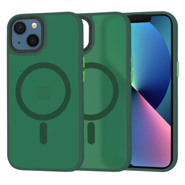 Husa de protectie Techsuit HaloFrost Series compatibila cu Apple iPhone 13 , acoperire spate, verde inchis