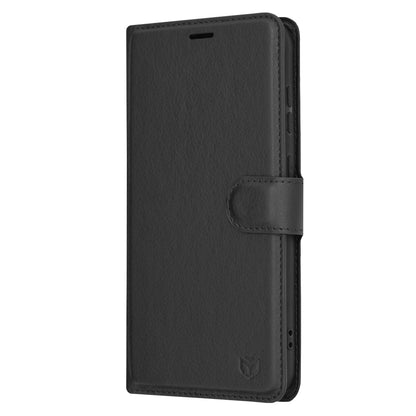 Husa de protectie Techsuit Leather Folio compatibila cu Samsung Galaxy S23 FE, acoperire spate, negru