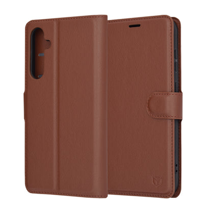 Husa de protectie Techsuit Leather Folio compatibila cu Samsung Galaxy S23 FE, acoperire spate, maro
