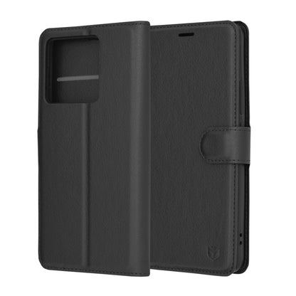Husa de protectie Techsuit Leather Folio compatibila cu Xiaomi 13T, acoperire spate, negru