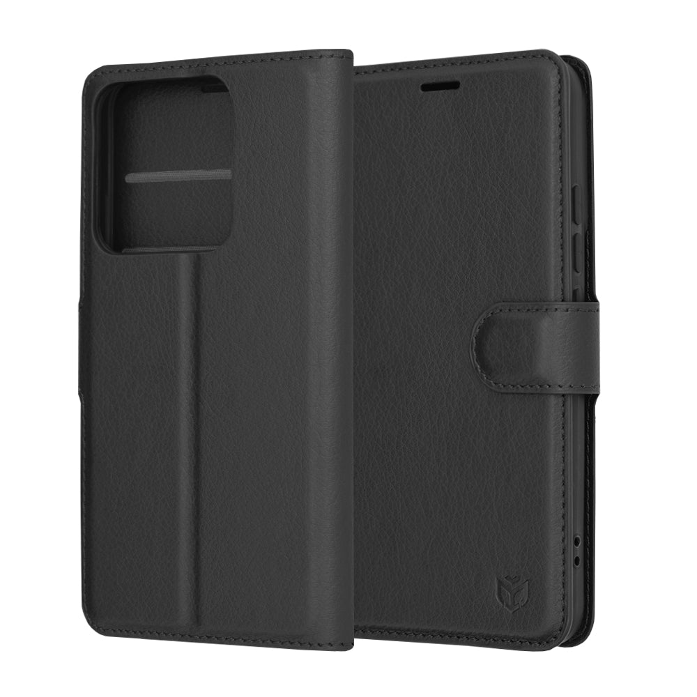 Husa de protectie Techsuit Leather Folio compatibila cu Xiaomi 14, acoperire spate, negru
