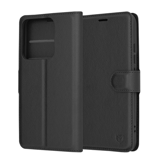 Husa de protectie Techsuit Leather Folio compatibila cu Xiaomi 14, acoperire spate, negru