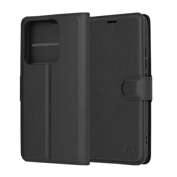 Husa de protectie Techsuit Leather Folio compatibila cu Xiaomi 14, acoperire spate, negru