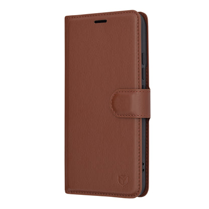 Husa de protectie Techsuit Leather Folio compatibila cu Xiaomi 14, acoperire spate, maro