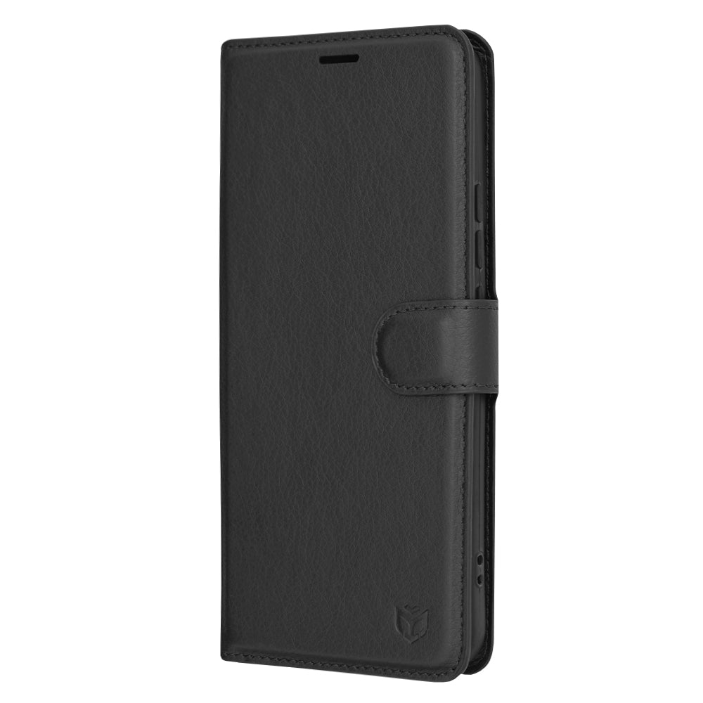 Husa de protectie Techsuit Leather Folio compatibila cu Xiaomi 14 Pro, acoperire spate, negru