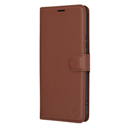 Husa de protectie Techsuit Leather Folio compatibila cu Xiaomi 14 Pro, acoperire spate, maro