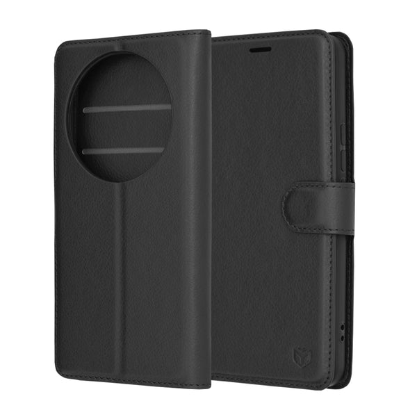 Husa de protectie Techsuit Leather Folio compatibila cu Xiaomi 14 Ultra, acoperire spate, negru