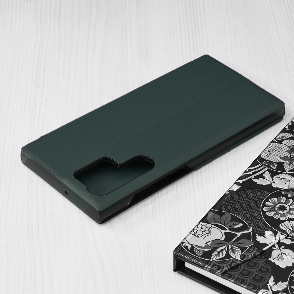Husa de protectie Techsuit eFold Series compatibila cu Samsung Galaxy S22 Ultra, acoperire spate, verde inchis