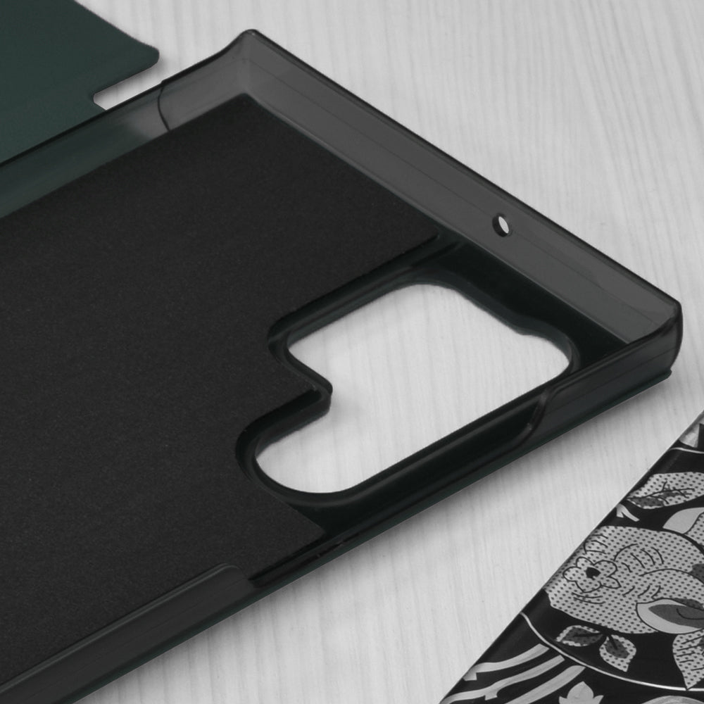 Husa de protectie Techsuit eFold Series compatibila cu Samsung Galaxy S22 Ultra, acoperire spate, verde inchis