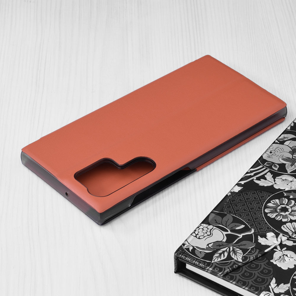 Husa de protectie Techsuit eFold Series compatibila cu Samsung Galaxy S22 Ultra, acoperire spate, oranj