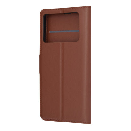 Husa de protectie Techsuit Leather Folio compatibila cu Xiaomi Poco X6 Pro, acoperire spate, maro