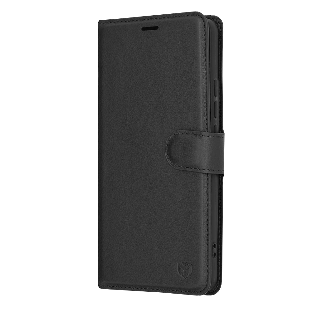 Husa de protectie Techsuit Leather Folio compatibila cu Xiaomi Poco X6 Pro, acoperire spate, negru