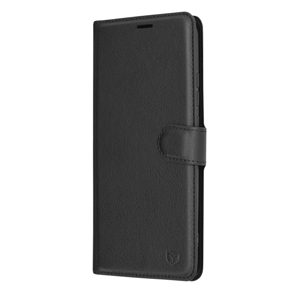 Husa de protectie Techsuit Leather Folio compatibila cu Xiaomi Redmi 9C, acoperire spate, negru