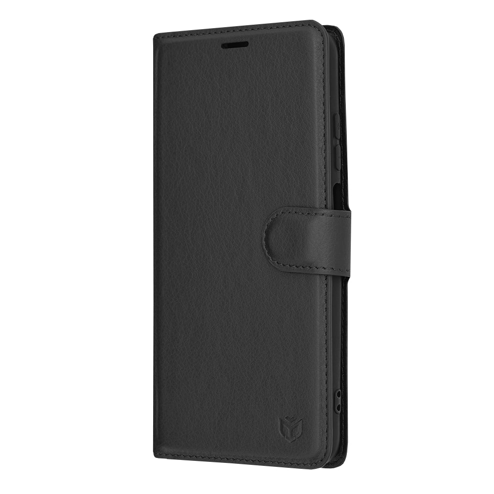 Husa de protectie Techsuit Leather Folio compatibila cu Xiaomi Redmi 10, acoperire spate, negru