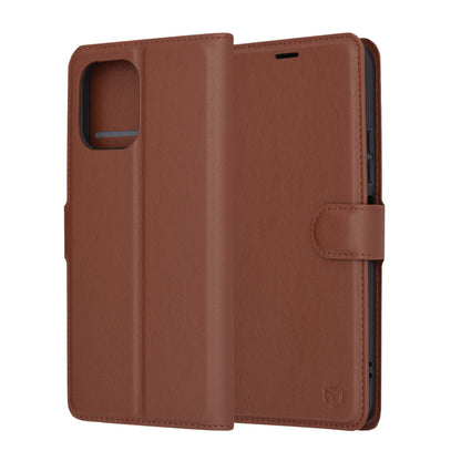 Husa de protectie Techsuit Leather Folio compatibila cu Xiaomi Redmi 12 4G, acoperire spate, maro