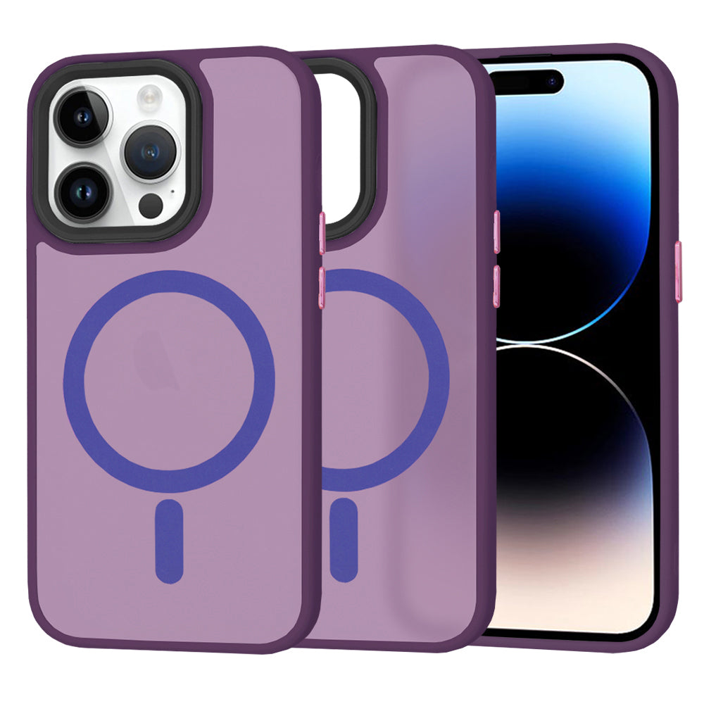 Husa de protectie Techsuit HaloFrost Series compatibila cu Apple iPhone 14 Pro , acoperire spate, mov inchis