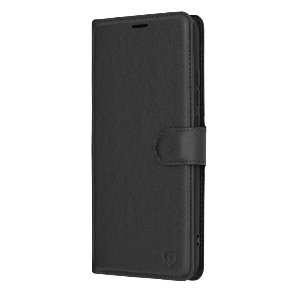Husa de protectie Techsuit Leather Folio compatibila cu Xiaomi Redmi 12C, acoperire spate, negru