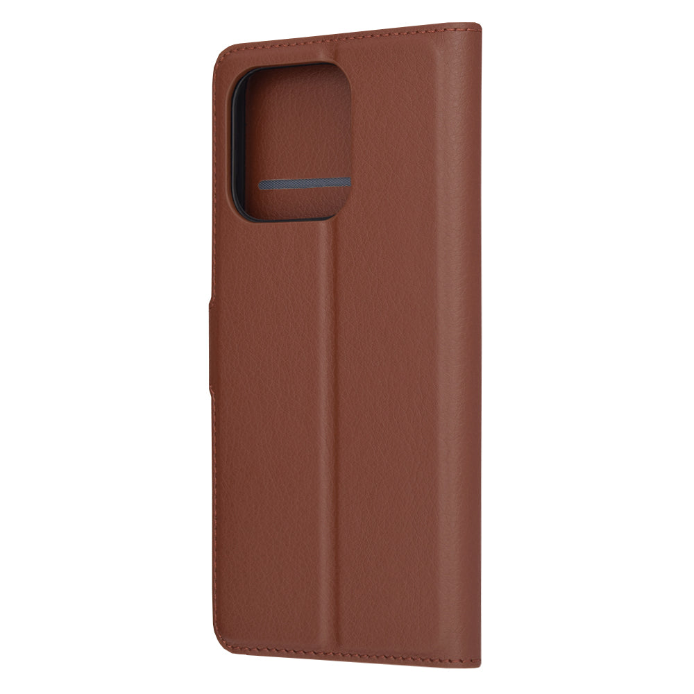 Husa de protectie Techsuit Leather Folio compatibila cu Xiaomi Redmi 13C 4G, acoperire spate, maro