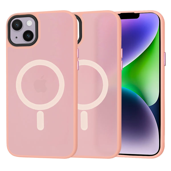 Husa de protectie Techsuit HaloFrost Series compatibila cu Apple iPhone 14 Plus , acoperire spate, roz