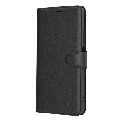 Husa de protectie Techsuit Leather Folio compatibila cu Xiaomi Redmi Note 11, acoperire spate, negru