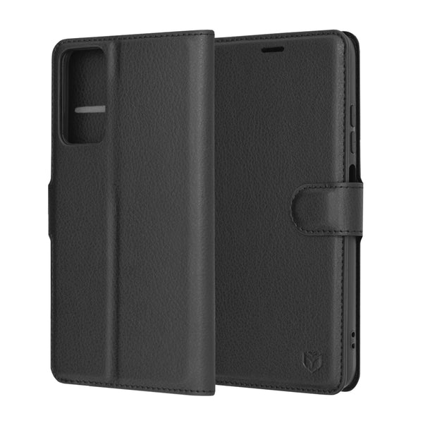 Husa de protectie Techsuit Leather Folio compatibila cu Xiaomi Redmi Note 11, acoperire spate, negru