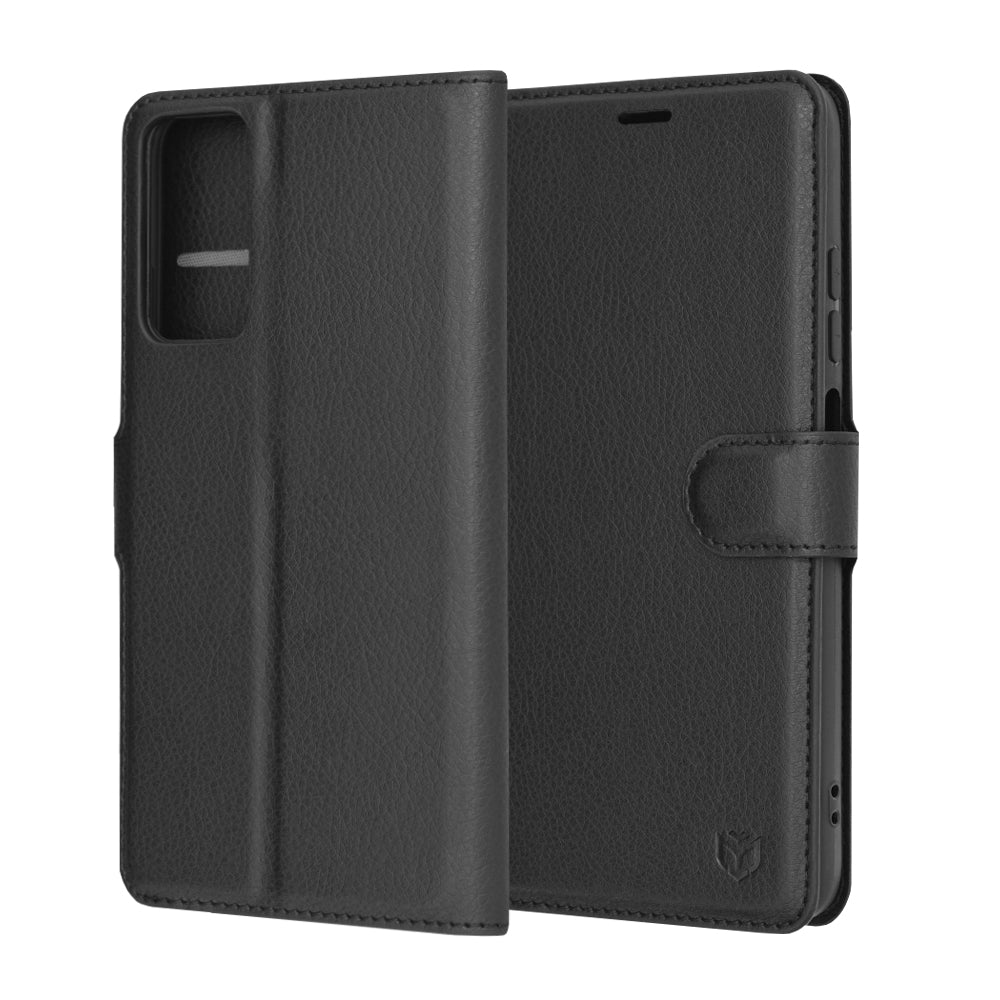 Husa de protectie Techsuit Leather Folio compatibila cu Xiaomi Redmi Note 11S, acoperire spate, negru