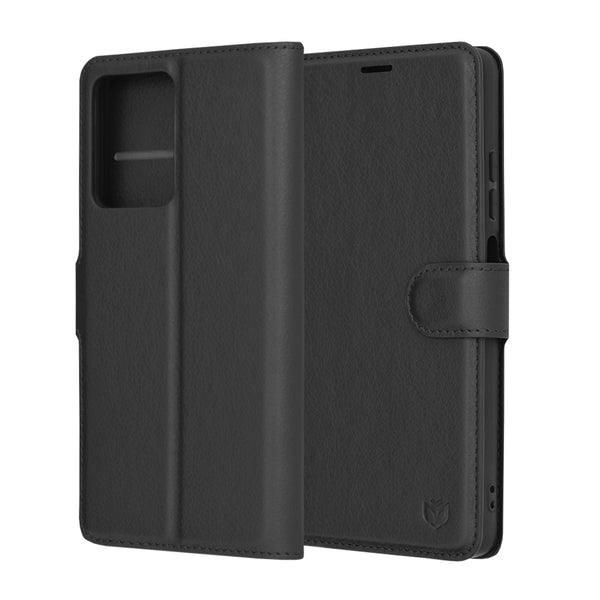 Husa de protectie Techsuit Leather Folio compatibila cu Xiaomi Redmi Note 12 Pro 5G, acoperire spate, negru