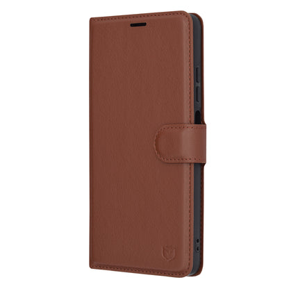Husa de protectie Techsuit Leather Folio compatibila cu Xiaomi Redmi Note 12 Pro 5G, acoperire spate, maro