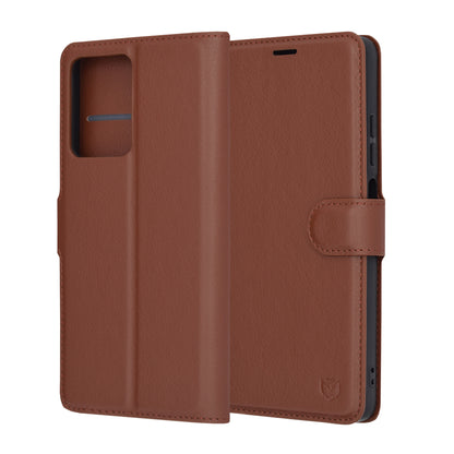 Husa de protectie Techsuit Leather Folio compatibila cu Xiaomi Redmi Note 12 Pro 5G, acoperire spate, maro