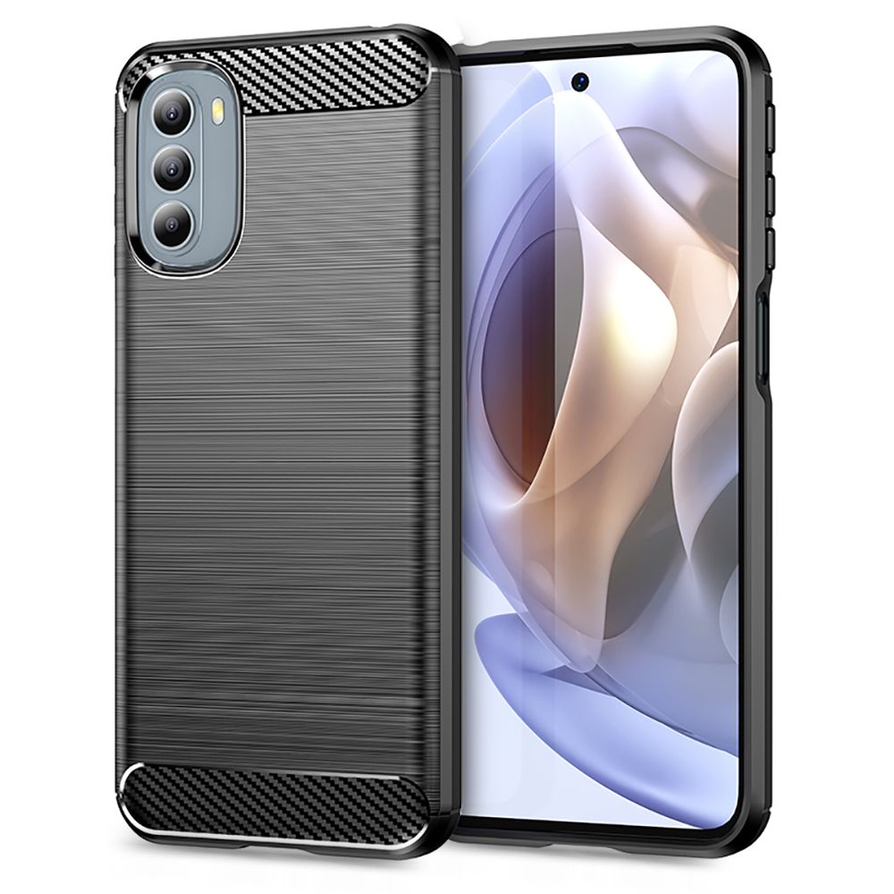 Husa de protectie Techsuit Carbon Siliconecompatibila cu Motorola Moto G31 4G , acoperire spate, negru