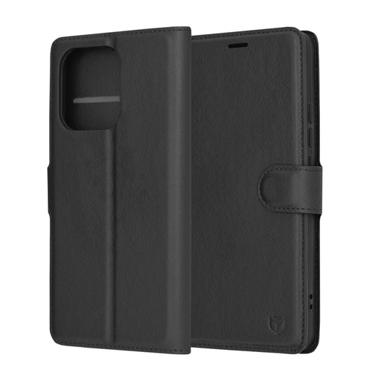 Husa de protectie Techsuit Leather Folio compatibila cu Xiaomi Redmi Note 13 4G, acoperire spate, negru
