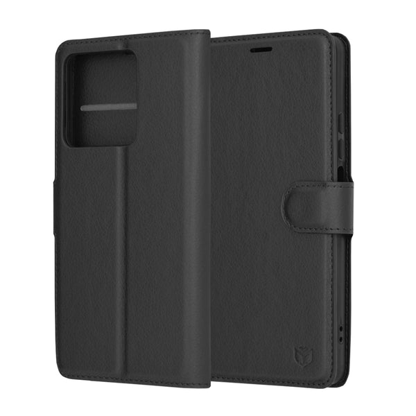 Husa de protectie Techsuit Leather Folio compatibila cu Xiaomi Redmi Note 13 5G, acoperire spate, negru