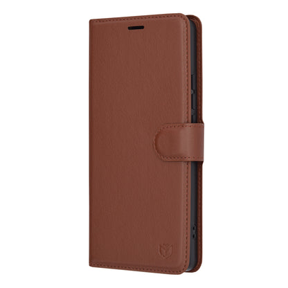 Husa de protectie Techsuit Leather Folio compatibila cu Xiaomi Redmi Note 13 Pro 4G, acoperire spate, maro