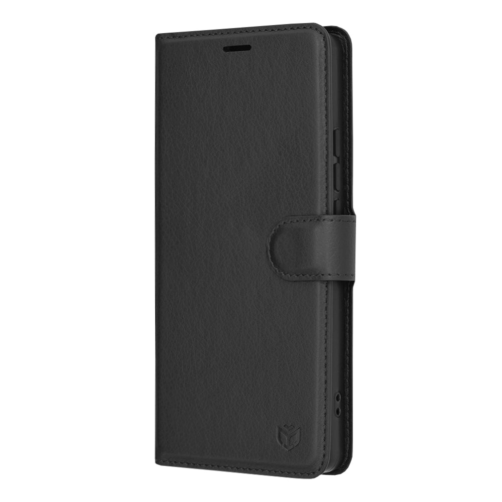 Husa de protectie Techsuit Leather Folio compatibila cu Xiaomi Redmi Note 13 Pro 4G, acoperire spate, negru