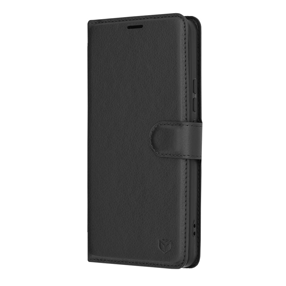 Husa de protectie Techsuit Leather Folio compatibila cu Xiaomi Redmi Poco X6, acoperire spate, negru