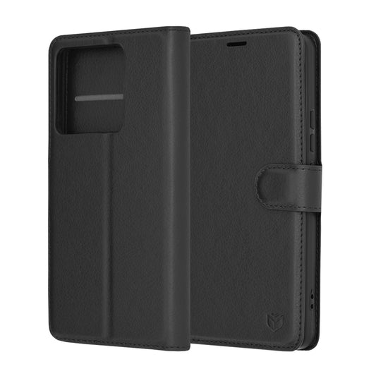 Husa de protectie Techsuit Leather Folio compatibila cu Xiaomi Redmi Note 13 Pro 5G, acoperire spate, negru