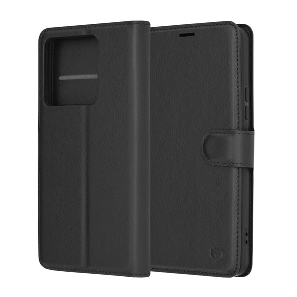 Husa de protectie Techsuit Leather Folio compatibila cu Xiaomi Redmi Note 13 Pro 5G, acoperire spate, negru