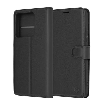 Husa de protectie Techsuit Leather Folio compatibila cu Xiaomi Redmi Poco X6, acoperire spate, negru