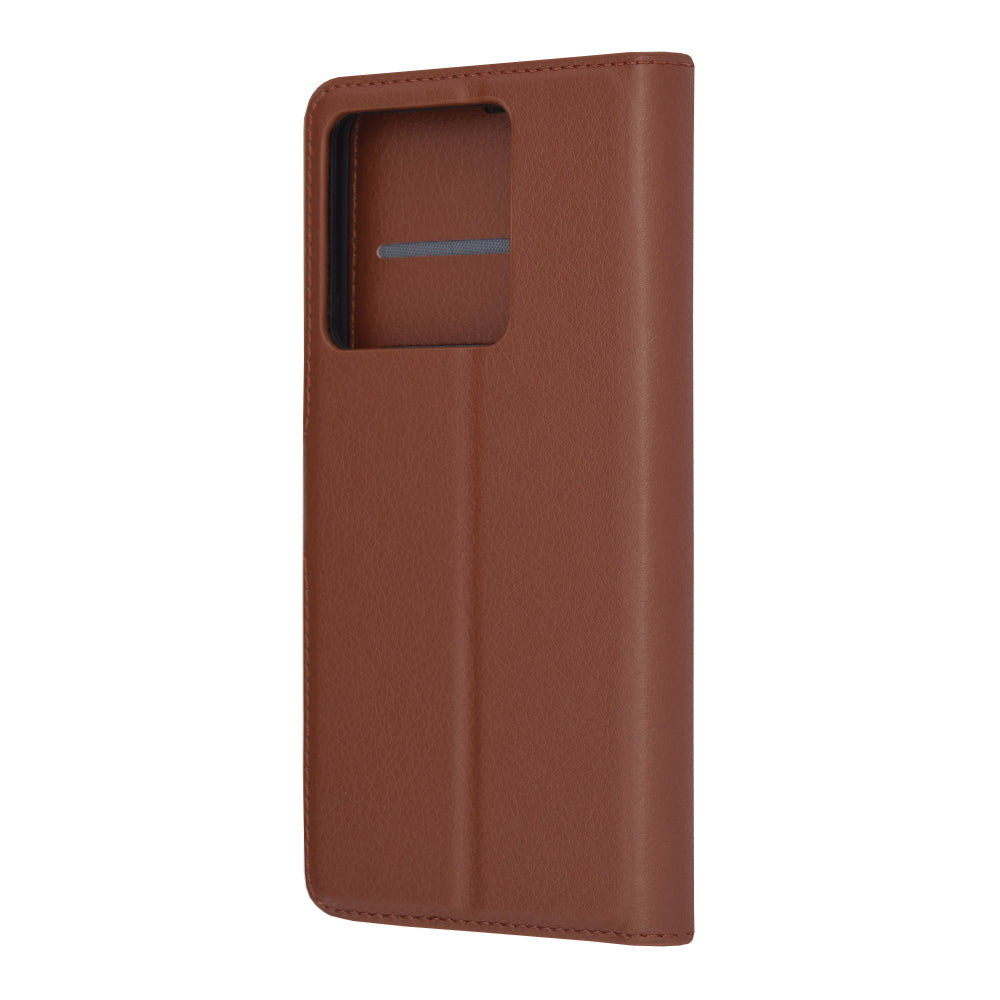 Husa de protectie Techsuit Leather Folio compatibila cu Xiaomi Redmi Note 13 Pro 5G, acoperire spate, maro